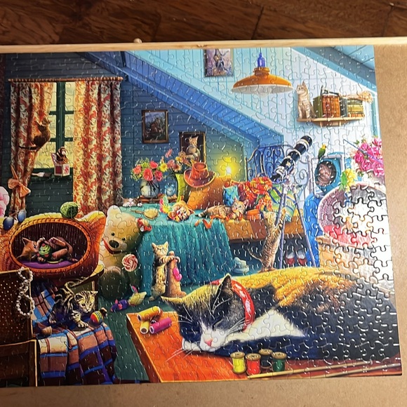 🧩 550 piece Ceaco Paws Gone Wild “Kitten Play” with poster. Adorable. Complete. - Picture 4 of 12